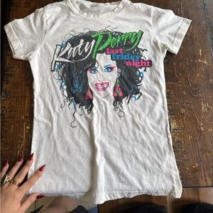 Katy Perry 'Last Friday Night' Graphic Concert 2011Tee - White with Neon Accents